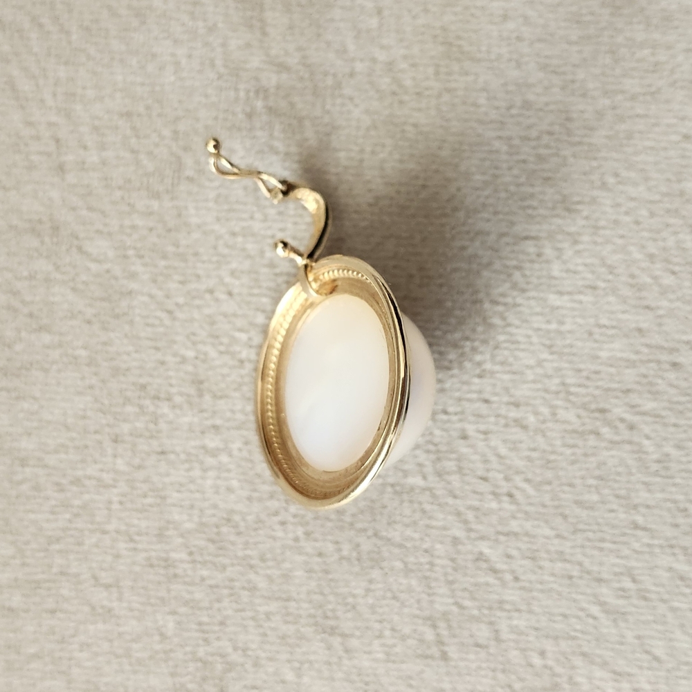 14K Gold Mabe Pearl Pendant Enhancer Vintage - Picture 4 of 7